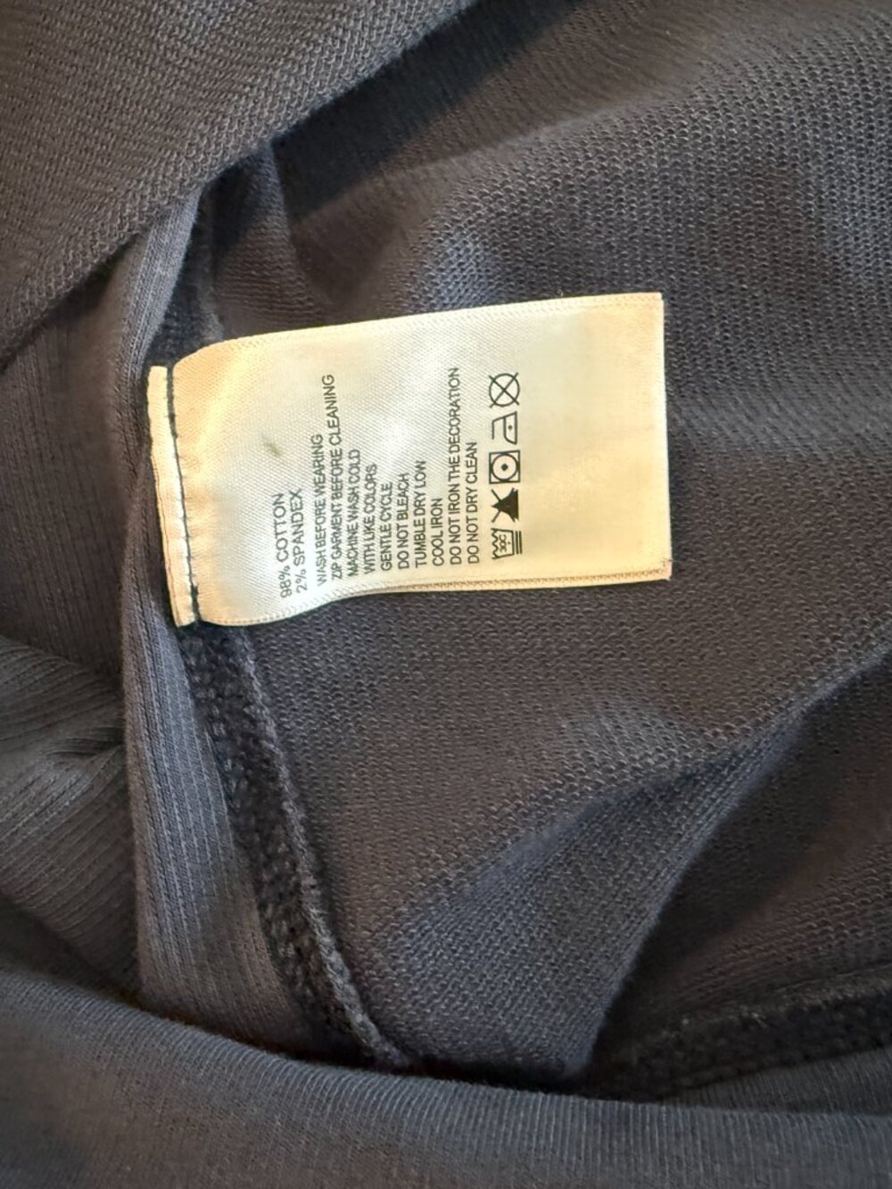 Tommy Bahama Large Navy Blue Zipper Pullover Sweatshirt Large Leather Accents - Picture 7 of 14